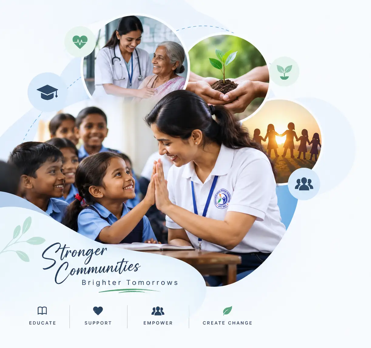 Community members working together