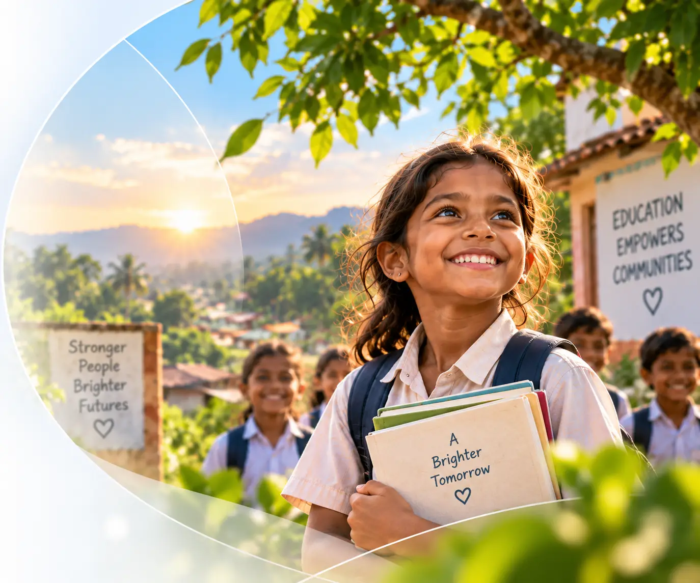 Children smiling in a rural community